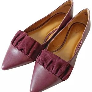Halston Hazel Maroon Pointy Toe Flats Size 8